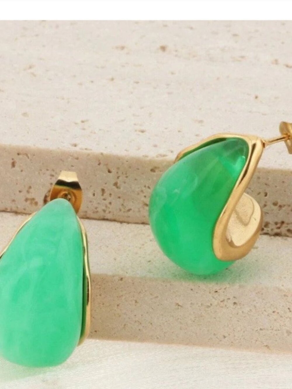 Green andGold Hoop Earrings M441